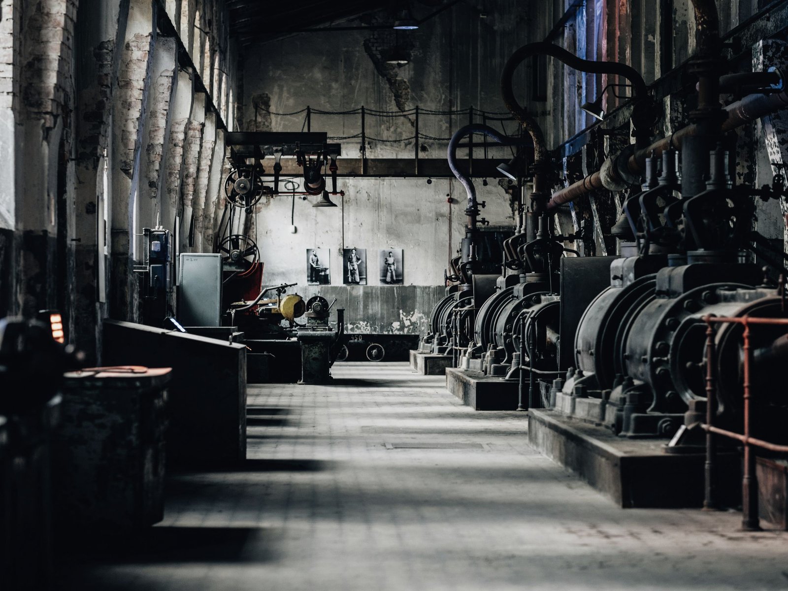Industrial machine hall on a plant floor